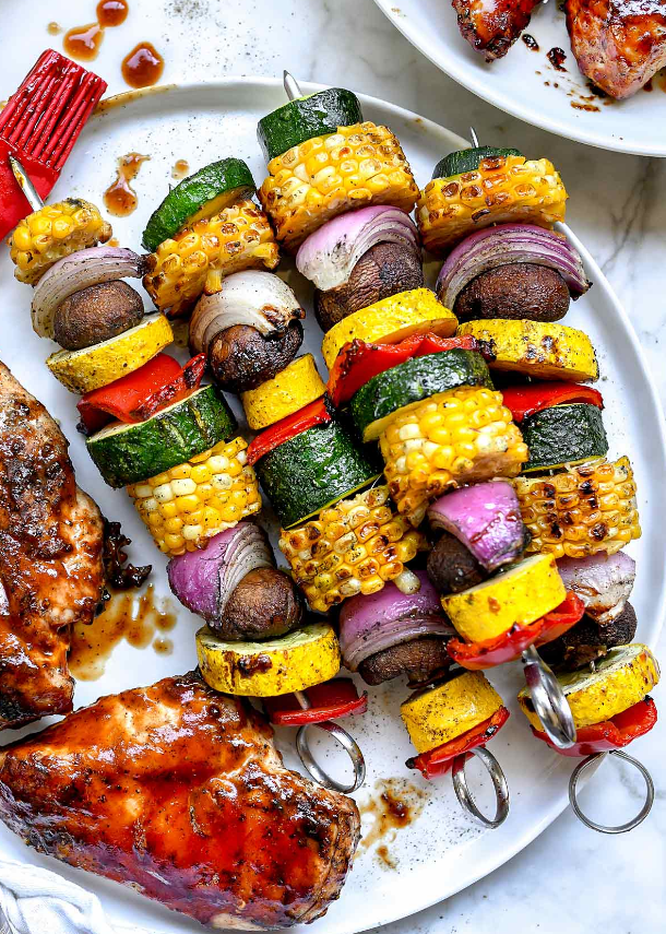 Perfectly Grilled BBQ Veggie Skewers