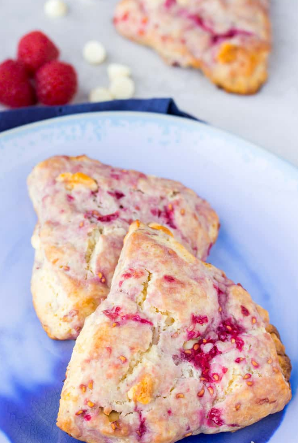 Raspberry White Chocolate Scones